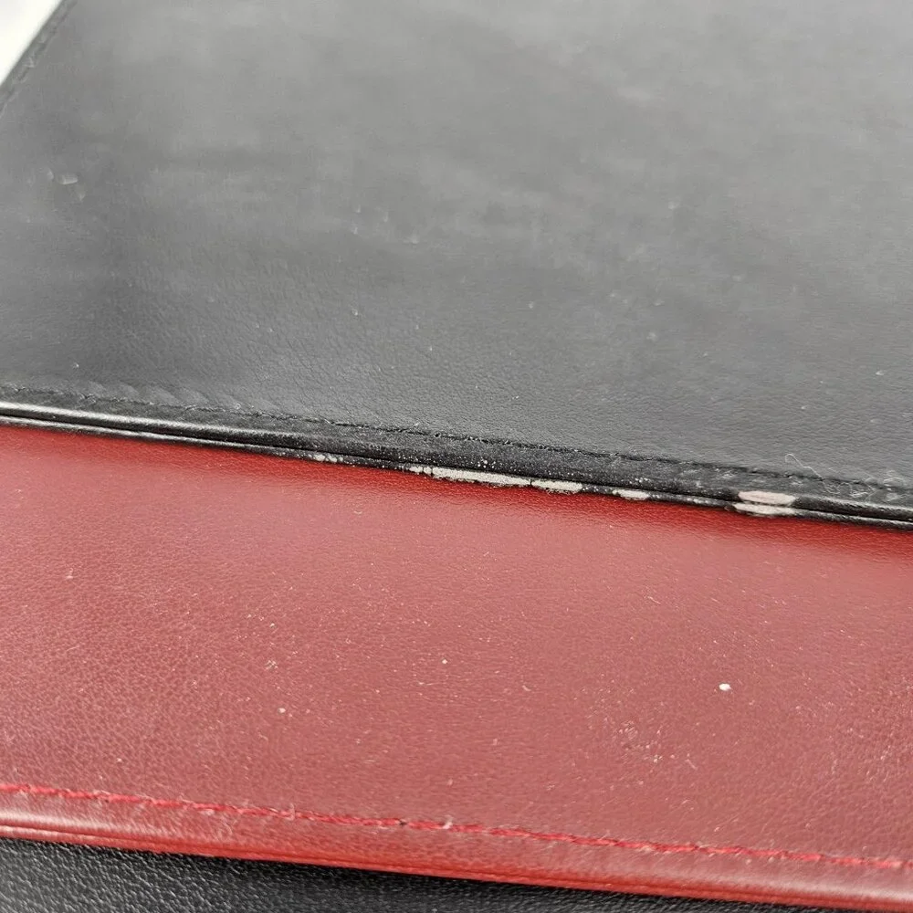Infuse Faux Leather Folders Covers Lot Of 3 Black Red Insert Desk Organize Paper
